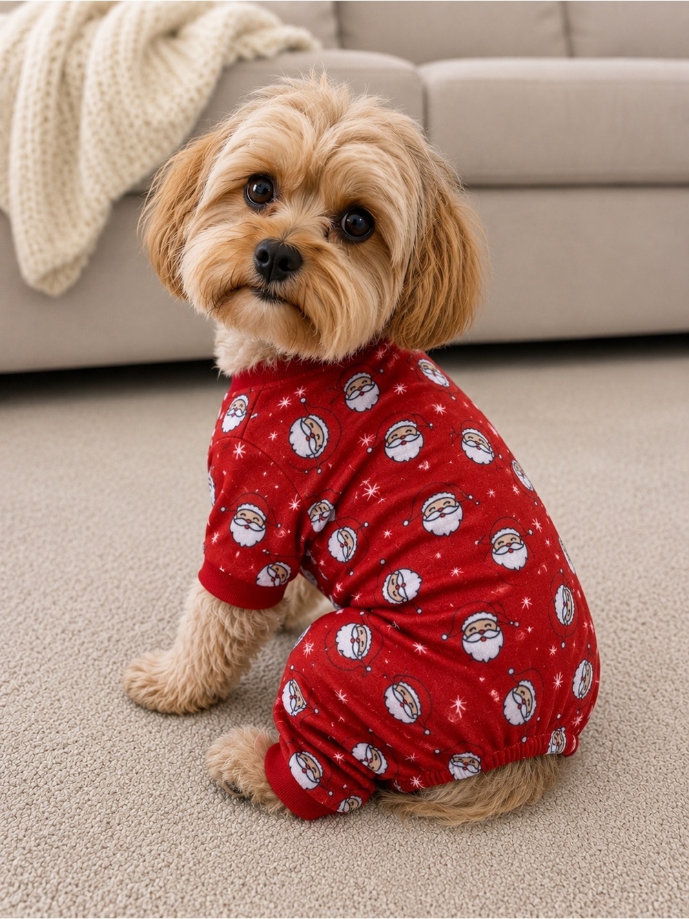 Bailey & Bella small breed dog red Santa Claus pyjamas size medium